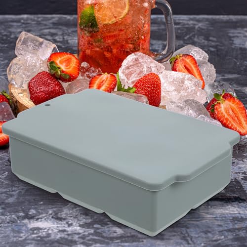 Molde de silicona para cubitos de hielo con tapa, resistente y compacto miniatura 3