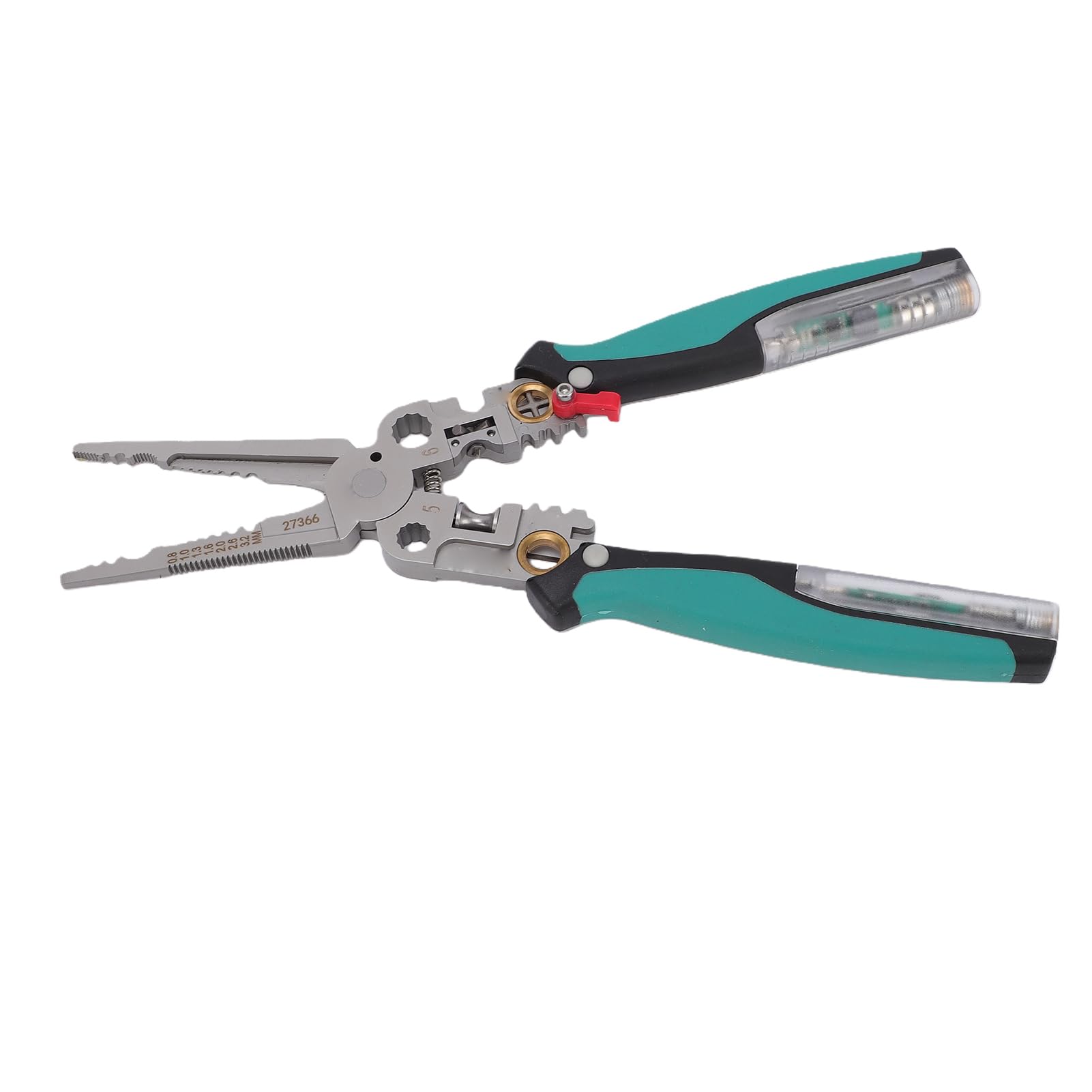 Pinza Spelafili 23 in 1, Strumento Multifunzione per Tagliare, Crimpare e Spelare Fili con Tester Elettrico Rimovibile, per Elettricisti, Impianti di Riscaldamento, Ventilazione