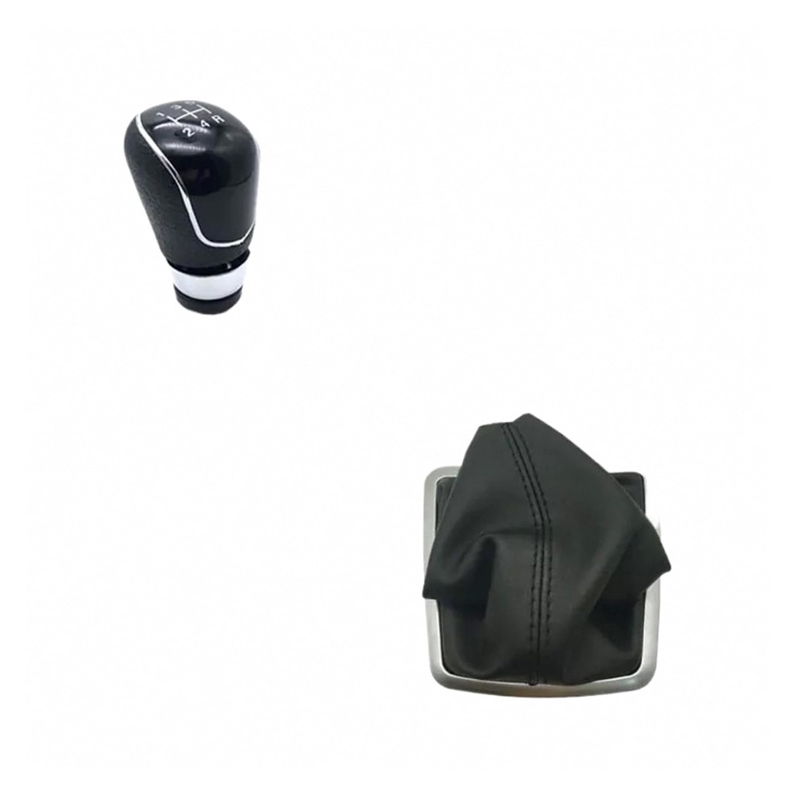 Glblpexelr Big Black 5Speed Replacement Gear Stick Knob For Focus Mk2 2004-2012 Black/Silver