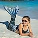 Fin Fun Wear-Resistant Mermaid Tail for Swimming, NO Monofin, Barracuda Black, Youth 10