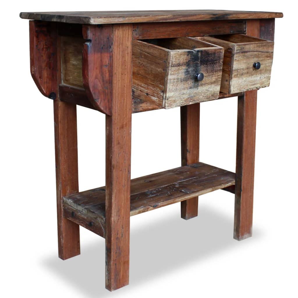 vidaXL Consolle in legno massiccio di recupero, 80 x 35 x 80 cm