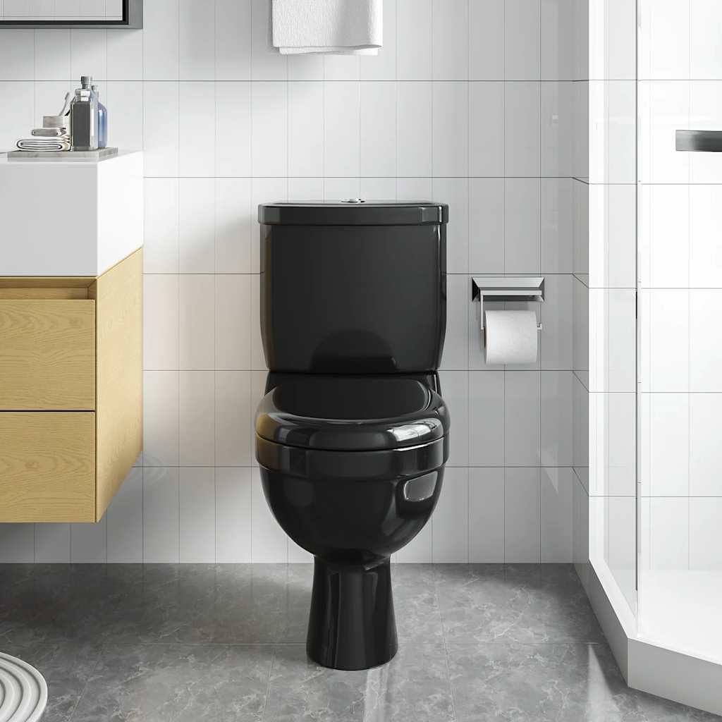 Genérico Inodoro WC con Cisterna Negro,Bricolaje,Fontanería,Piezas para fontanería,Baños y bidés,Baños-240550