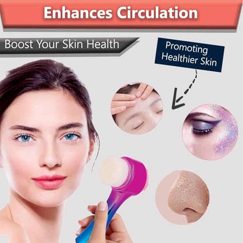 Image of TEMPERIA (1 pcs) 2 in 1 Silicone Face Scrubber Brush for Men & Women - Facial Massager Tool for Cleansing - Exfoliating Brush for Face Wash Scrub (MN01)