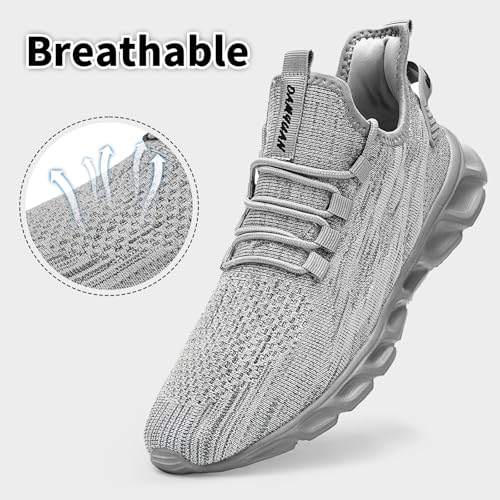Image of Men Running Tennis Shoes Gym Fashion Sneakers Walking Workout Shoes Athletic Slip on Breathable Mesh Comfortable Lightweight Casual Sport Shoe