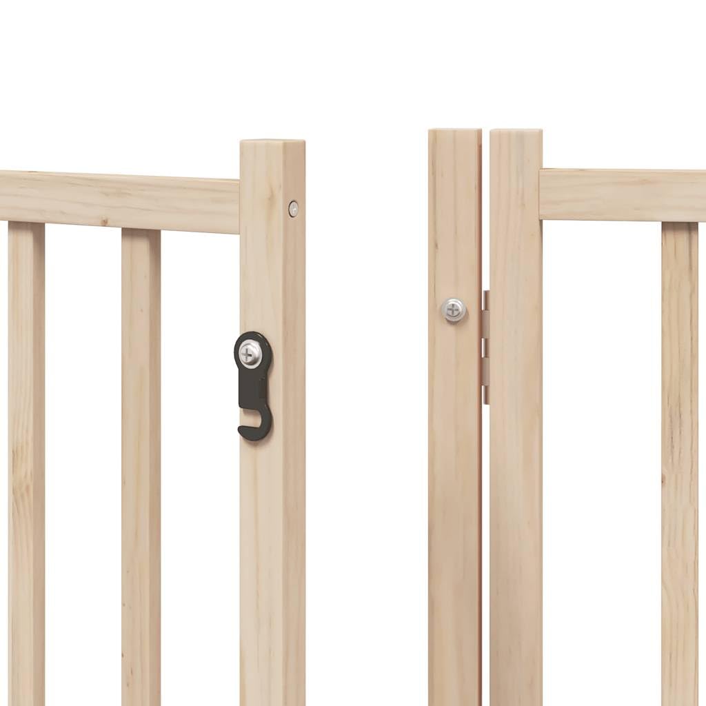 Homgoday Barrera para Perros,Barrera de Seguridad para Perros Mascotas,Puerta Seguridad Perros Puerta para Perros Plegable 8 Paneles Madera de álamo 640 cm