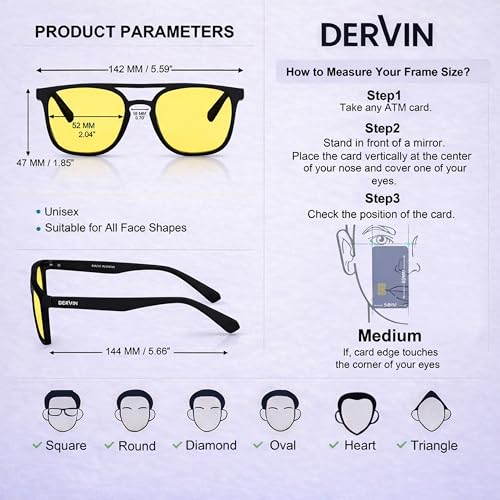 Image of Dervin UV Protected Yellow Lens Driving Polarized Sunglasses for Men & Women