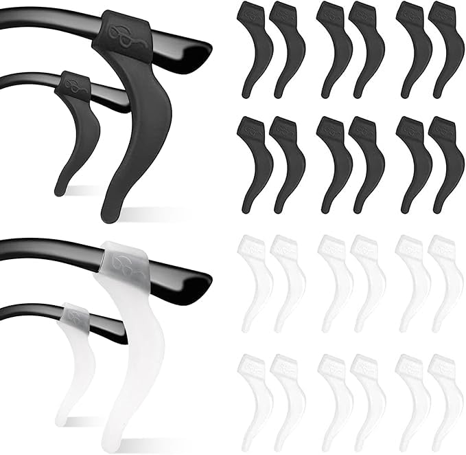 Dilightnews 24 Piezas Sujetadores De Gafa s De Silicona, Soporte Antideslizante De Goma Para Gafass, Patillas Universales Antideslizantes De Silicona, Para Gafas Graduadas y Gafas De Sol