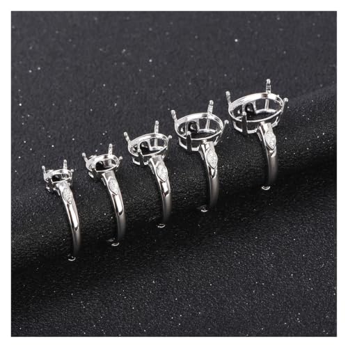 Anillo en blanco de plata 925 ajustable para joyería hecha a mano DIY 5