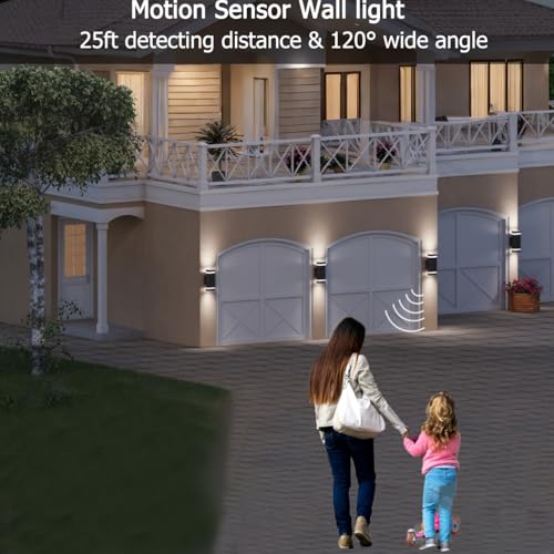 Image of rosykite Motion Sensor Outdoor Wall Lights, Dusk to Dawn Up Down LED