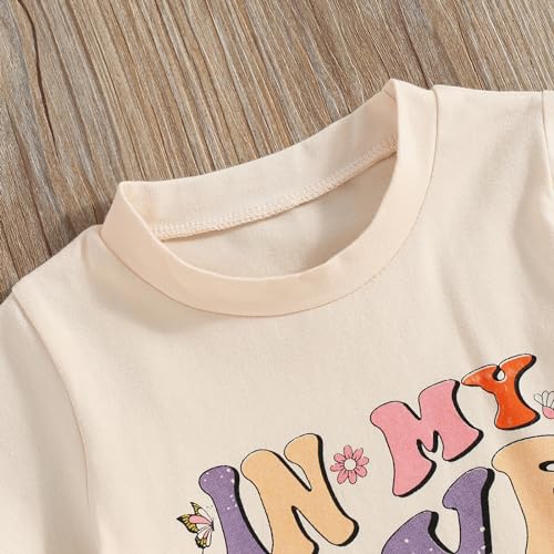 Kids Toddler Baby Girls Birthday T-Shirt in My ONE/Two/Three/Four/Five/SIX Year Old Era Retro Groovy Top2