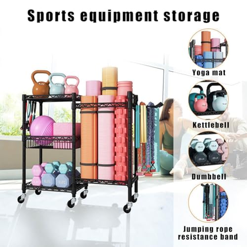 Support de rangement salle de sport et jardin multifonction 71x37x96 cm - 4