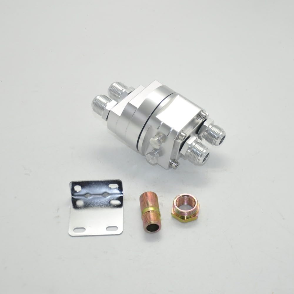 Adaptador de filtro de aceite para sándwich, cambio de 3/4 x 16, 20 x 1,5 cm, adaptador de rosca de aluminio para enfriador de aceite, montaje para coches, camiones (negro)