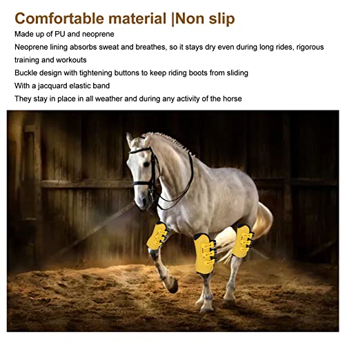2 Peças de Botas de Tendão de Cavalo, Botas Frontais Abertas Envoltórios de Perna de Cavalo para Com