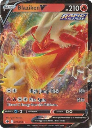 Pokémon Trading Card: Blaziken V - 020/198 - Ultra Rare Sword & Shield: Chilling Reign Singles