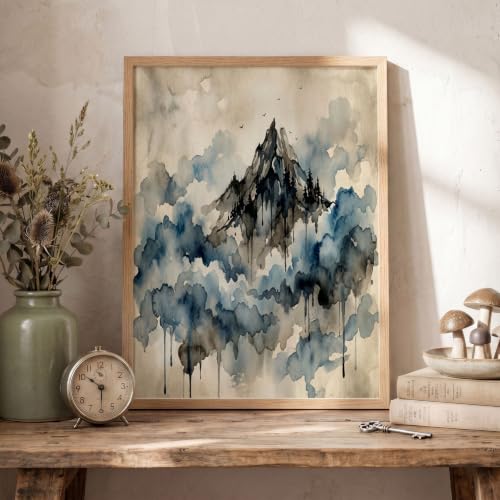 Láminas grandes de nubes abstractas que amplían visualmente tu comedor moderno 2