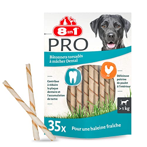 8in1 Delights Bùtonnets dentelés torsadés pour chien
