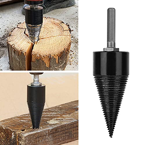 Firewood Log Splitter Drill Bits, 42Mm Wood Splitter Drill Bit, Splitting Wood Cone Drill Bit Set, Hex Square Round Handle Drill Screw Cone Driver For Hand Drill Stick #TOP6