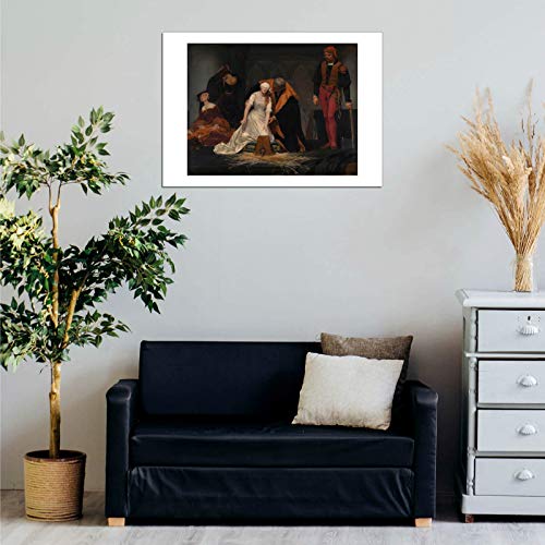 Affiche encadrée de Paul Delaroche grand format tableau execution - 2