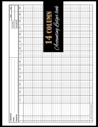 14 Column Ledger Book: Accounting Ledger Book for Bookkeeping | income & Expense Tracker | Small Business Ledger Book and blank Tally log book