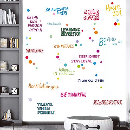Motivational Phrases Wall Decals Child  Inspirational Quotes Wall Sticker, Diy Removable Wall Window Positive Sayings For Kids Baby Nursery Childrens Bedroom Classroom Home Decor Art (1) #TOP1