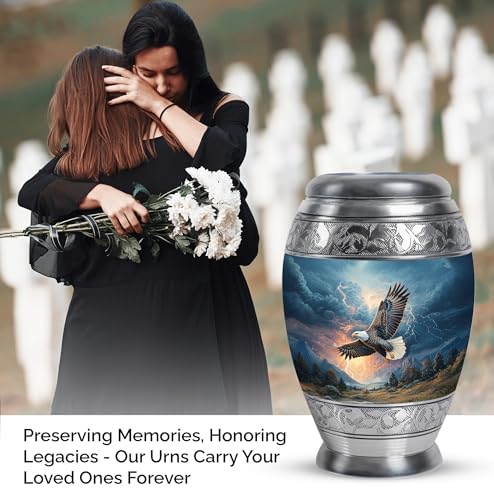 Image of Eagle Urn for Ashes Decorative Urns for Funeral 10 Inch Large | Decorative Urns for Funeral, Large Cremation Urn for Ashes Adult Male, Unique Urns for Human Ashes Adult Female