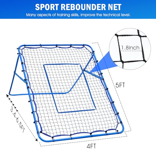 Image of Volleyball Baseball Rebounder Net, Softball Rebounder Pitchback Net Quick Adjustments, Quick Adjustments Lacrosse Bounce Back Practice Equipment, Ideal for Outdoor Indoor and Backyard Training