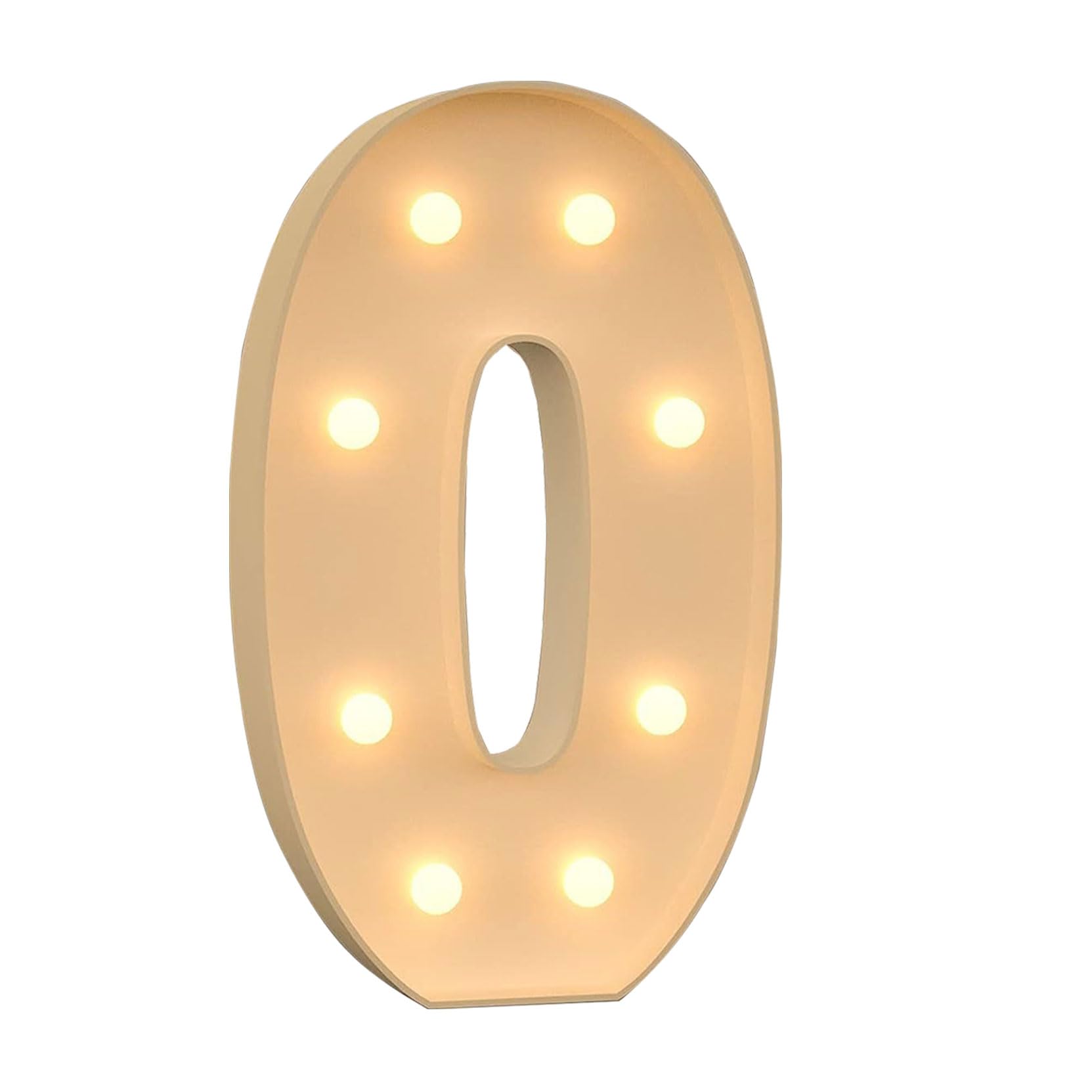 120cm-4ft Large Decorative LED Light Up Numbers 0, Marquee Light Up Sign, Mosaic Numbers for Balloons for Birthday Wedding Party Valentine's Day
