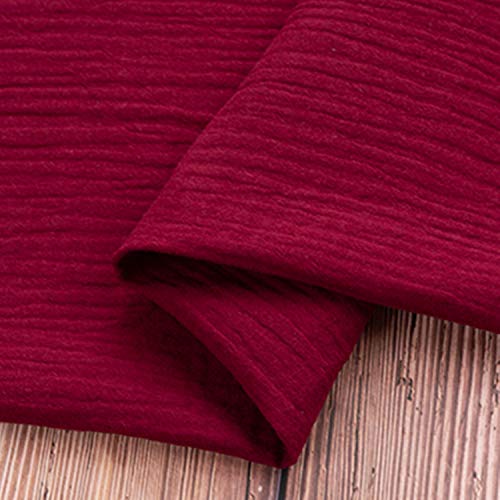 moonfarm 選べる20色 モコモコ ダブルガーゼ 生地 綿 無地 カラー 約 2m×幅1.4m 柔軟 軽量 速乾 低刺激 (ディープワイン)