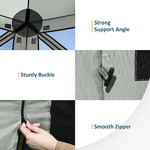 Carpa pop-up portátil para camping 5 personas gris plata miniatura 6