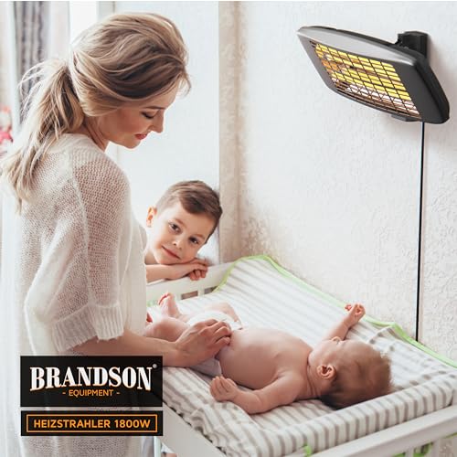Brandson - Wickeltisch Heizstrahler für das Baby - mit Fernbedienung - Heizstrahler Wärmelampe - Standheizstrahler - 3 Leistungsstufen… – Ansicht 6