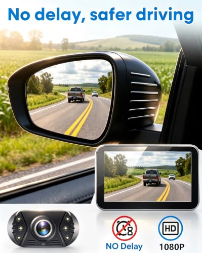 Image of HD 1080P Backup Camera: 15-Min Easy Install 7 inch Large Screen Color Night Vision See Clearly at Night Up to 10 Meters - Reverse Camera for Trucks Cars Pickup SUVs Rear View Safety & Parking Assist