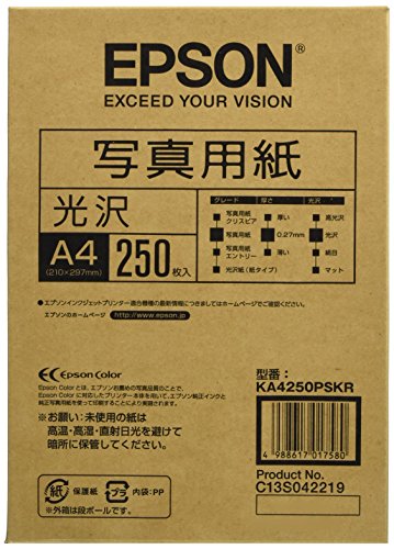 エプソン コピー用紙 写真用紙 光沢 250枚 A4 KA4250PSKR Amazon.co.jp: エプソン コピー用紙 写真用紙 光沢 250枚 A4