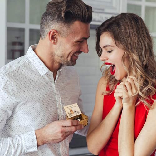 Yesnote Pooh Music Box Gift for Wife, Date Gift for Valentine Day Wife Husband Girlfriend Boyfriend Birthday, Mother Day, Father Day, Anniversary Wooden Hand Crank Music Box Play You Are My Sunshine - Image 5