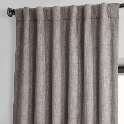Image of HPD Half Price Drapes Faux Linen Mink Room Darkening Curtains | 50 x 84 Inch | Pole Pocket Design | Blocks 70% Light | Pack of 10