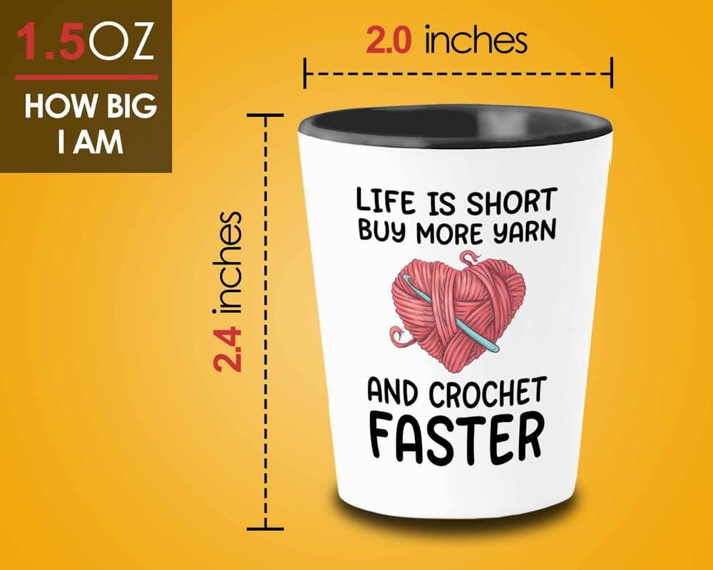 Crochet Shot Glass 1.5oz - and crochet faster - Yarn Crochet Knitting Supplies Crochet Gifts Crocheting Gifts for Knitters image 4