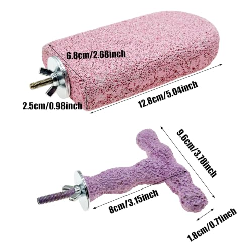 Image of 4 Bird Beak Grinding Stone Parrot Perch Stand for Small Birds