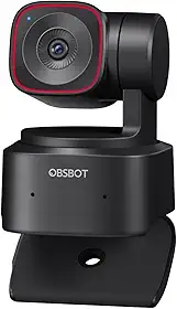 OBSBOT Tiny 2 Lite 4K Webcam PC, câmera de streaming PTZ com rastreamento IA e sensor 1/2', controle gestos HDR microfones webcam computador mesa laptop reunião videochamadas 4K@30fps / 1080@60fps
