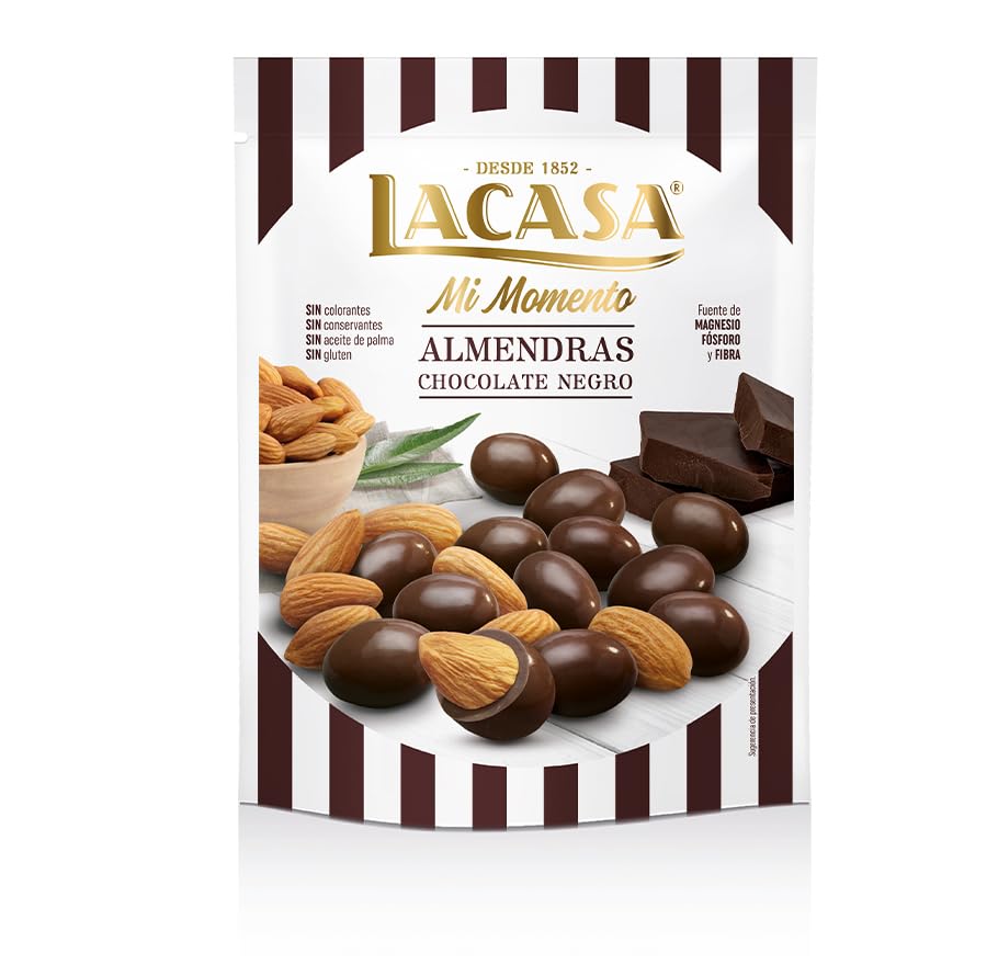 Lacasa Mi Momento Mandeln mit Zartbitterschokolade, Ganze Mandeln, 125g