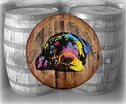 Barrel Top Bar Sign Neon Colors Lazy Loving Lab Labrador Dog Wall Decor
