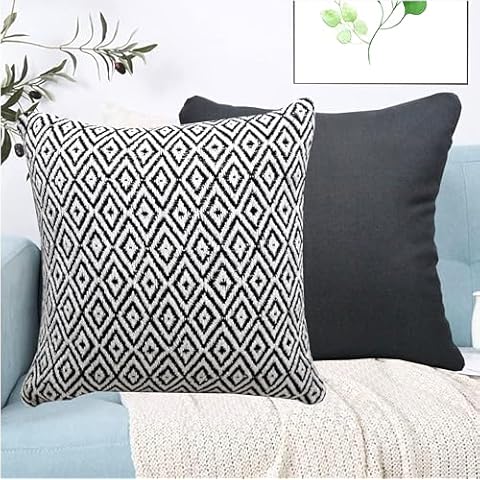 The Furnishers Black Reversible Argyle Pillow Covers Cover