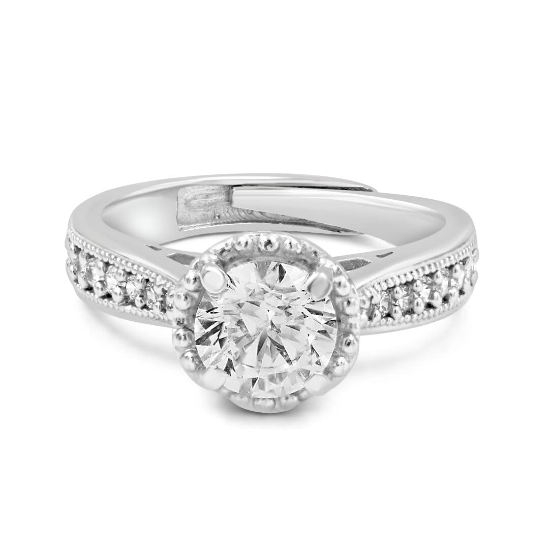 Zarkan 925 Sterling Pure Silver Princess Solitaire Ring, Adjustable | American Diamond Cut | Gifts For Women & Girls | With Certificate of Authenticity and 925 Stamp (B0BTTFMY63) Amazon Price History, Amazon Price Tracker