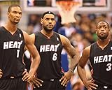 CHRIS BOSH-LEBRON JAMES-DWAYNE WADE MIAMI HEAT 8X10 SPORTS ACTION PHOTO (XLT-1)