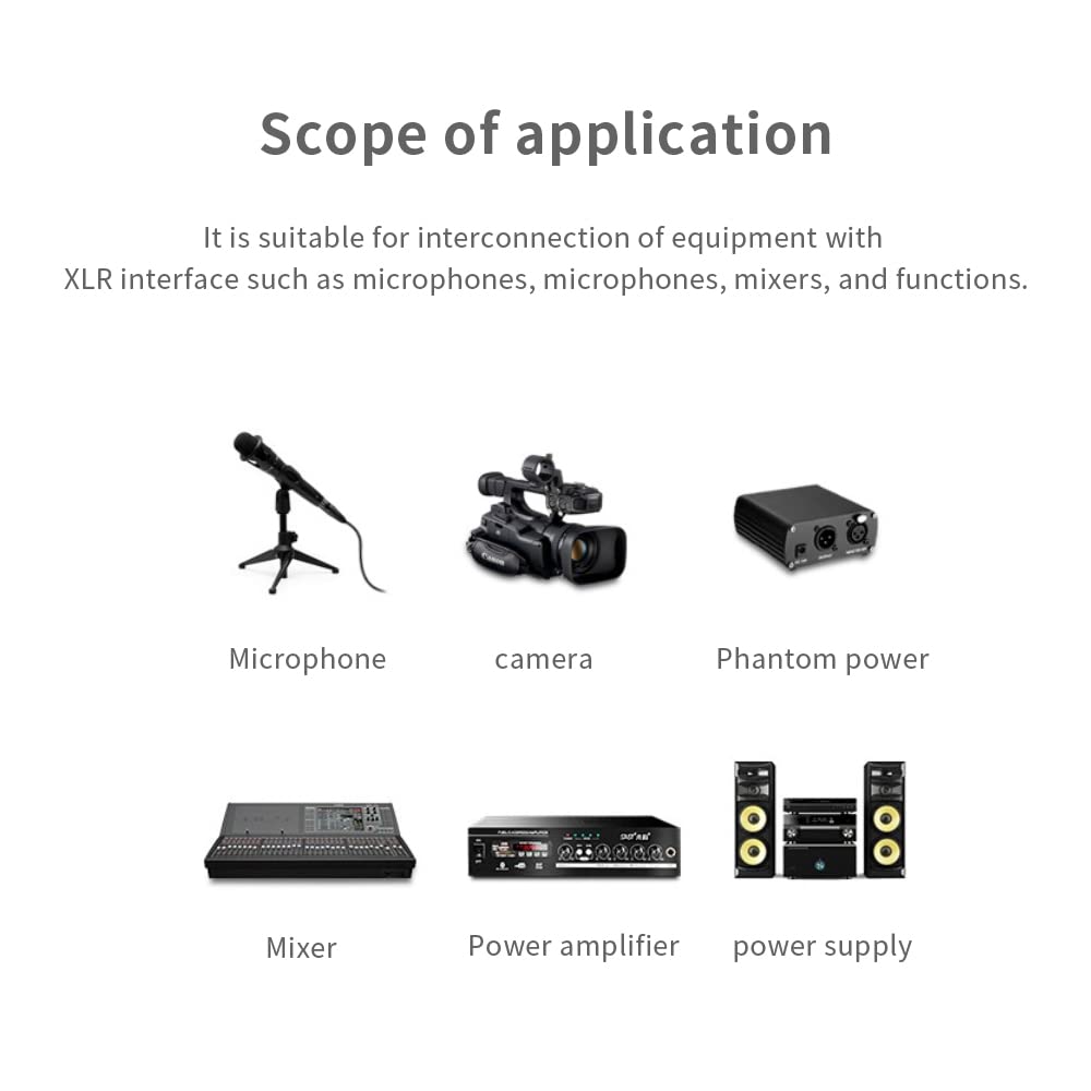 XLR maschio a 1/4 di pollice (3,5 mm) TS Mono Jack Cavo microfono, sbilanciato 3 pin XLR maschio a un quarto di pollice TS Plug Mic per microfono dinamico (1,0 m)