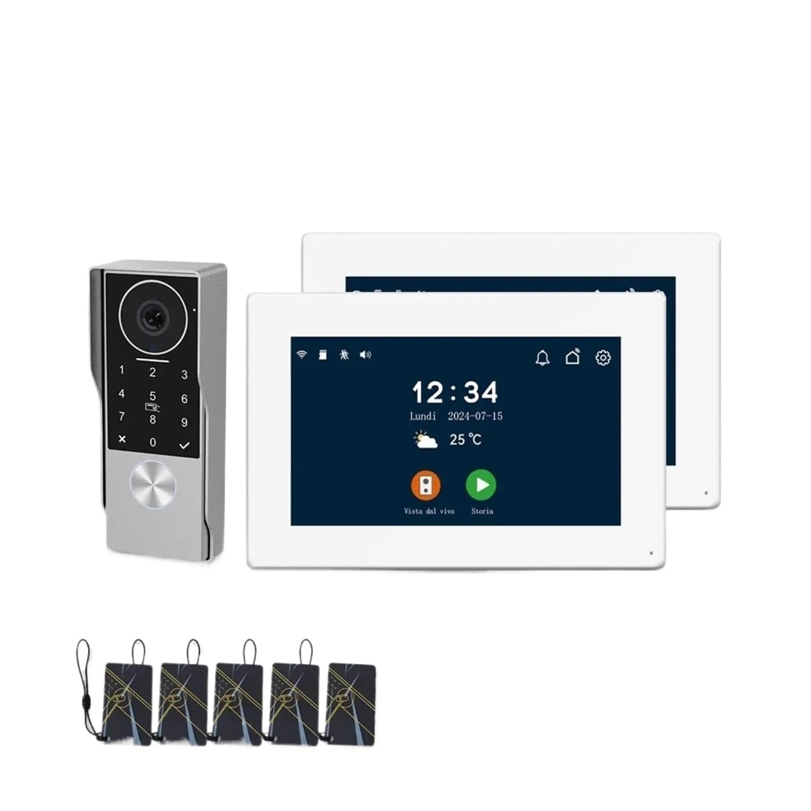 HVSYVVSRL Touch Screen Supports IP Cable1080P Waterproof Camera WIFI7/10-inch IPS2cableTuya Smart Intercom Doorbell With Cable Two Way Audio(1V2 7inch W)