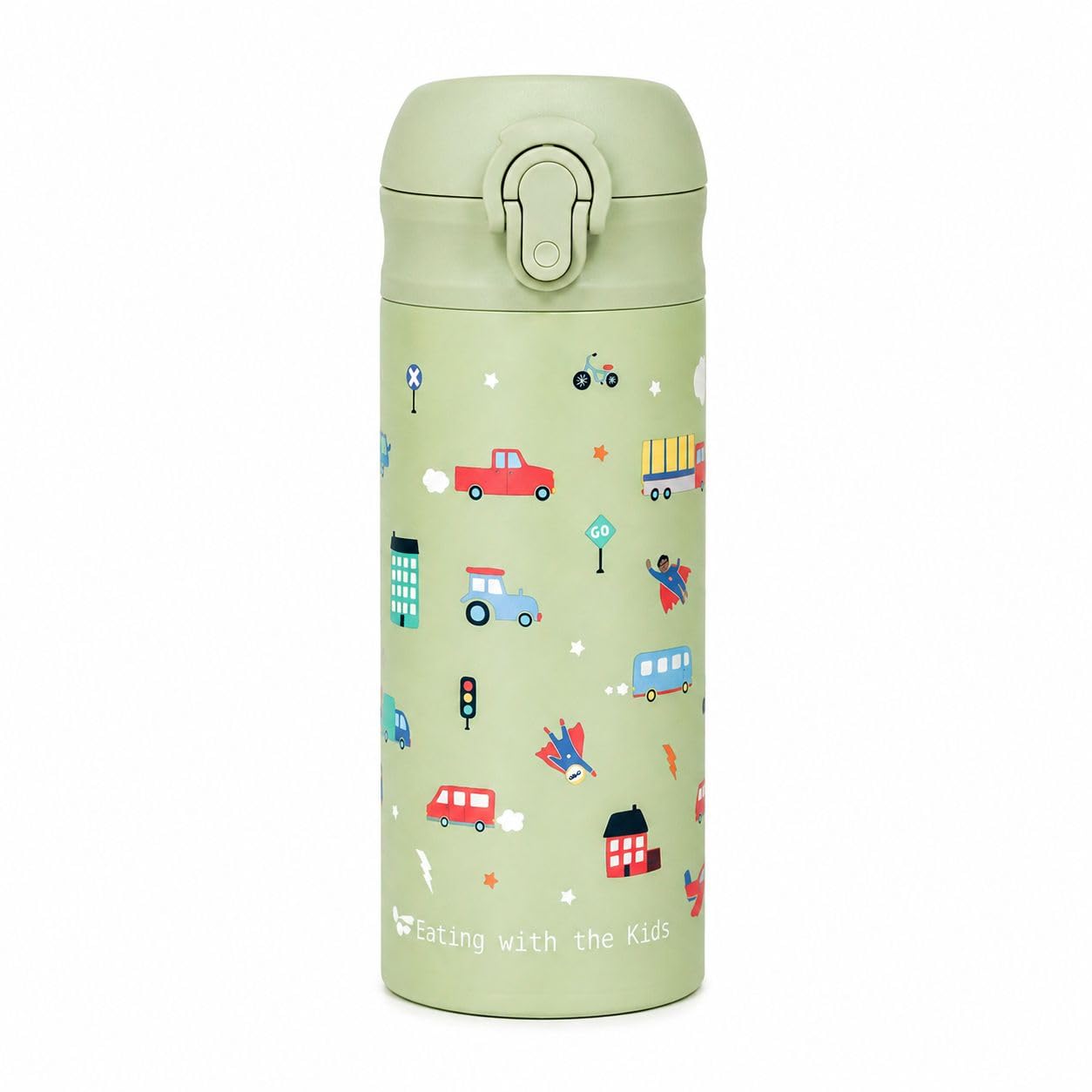 Toddler 350ml Stainless Steel Water Bottle (1+) (City Heroes)