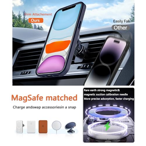 Image of Magnetic iPhone 11 case,Compatible with Magsafe, Military-Grade Protection,Slim Translucent Matte Shockproof with Anti-Scratch Anti-Fingerprint Phone Cover (Dark Blue, iPhone 11)