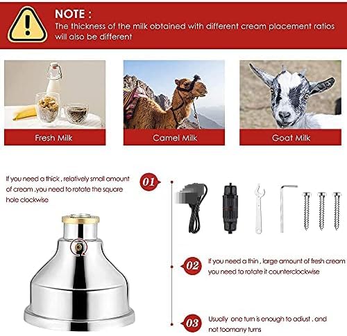 Separatore di latte elettrico, estrattore crema 50L/H per allevamenti lattiero-caseari, portatile ad alto rendimento 9800rpm per burro fresco e produzione di formaggio