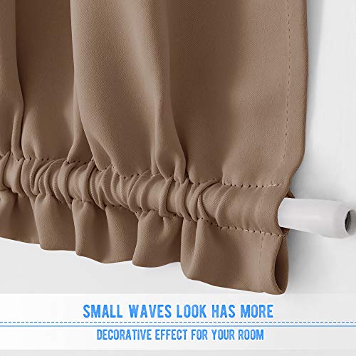 Nicetown Door Blackout Window Curtains - Privacy French Door Curtain Panels/Sidelight Door Curtains Shades For Doorways - 2 Pieces W25 X L72 Inches - Cappuccino #TOP3