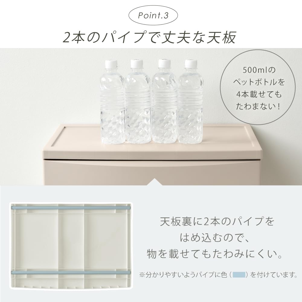 青とグレーの5段チェスト アイリスオーヤマ チェスト 5段 完成品 カラーボックス 引き出し