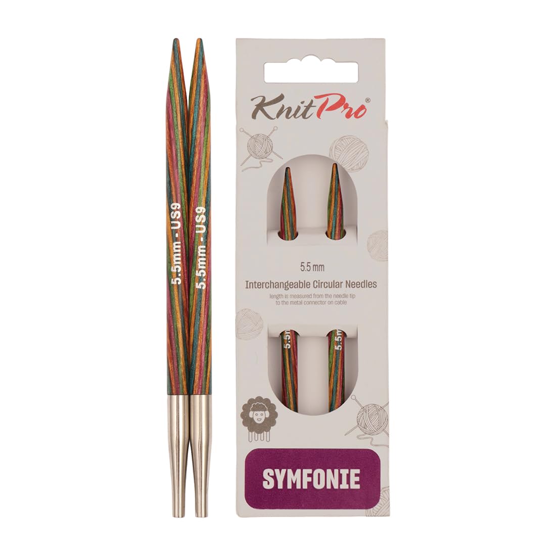 KnitPro Symfonie Interchangeable Circular Needles 4" (10cm) | 5.50mm